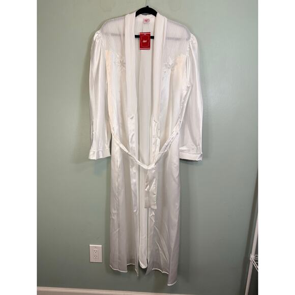 Biconf Satin Nightgown Dress Robe Set Women 52 White Bridal Nightwear ITALY NWT - Picture 4 of 16